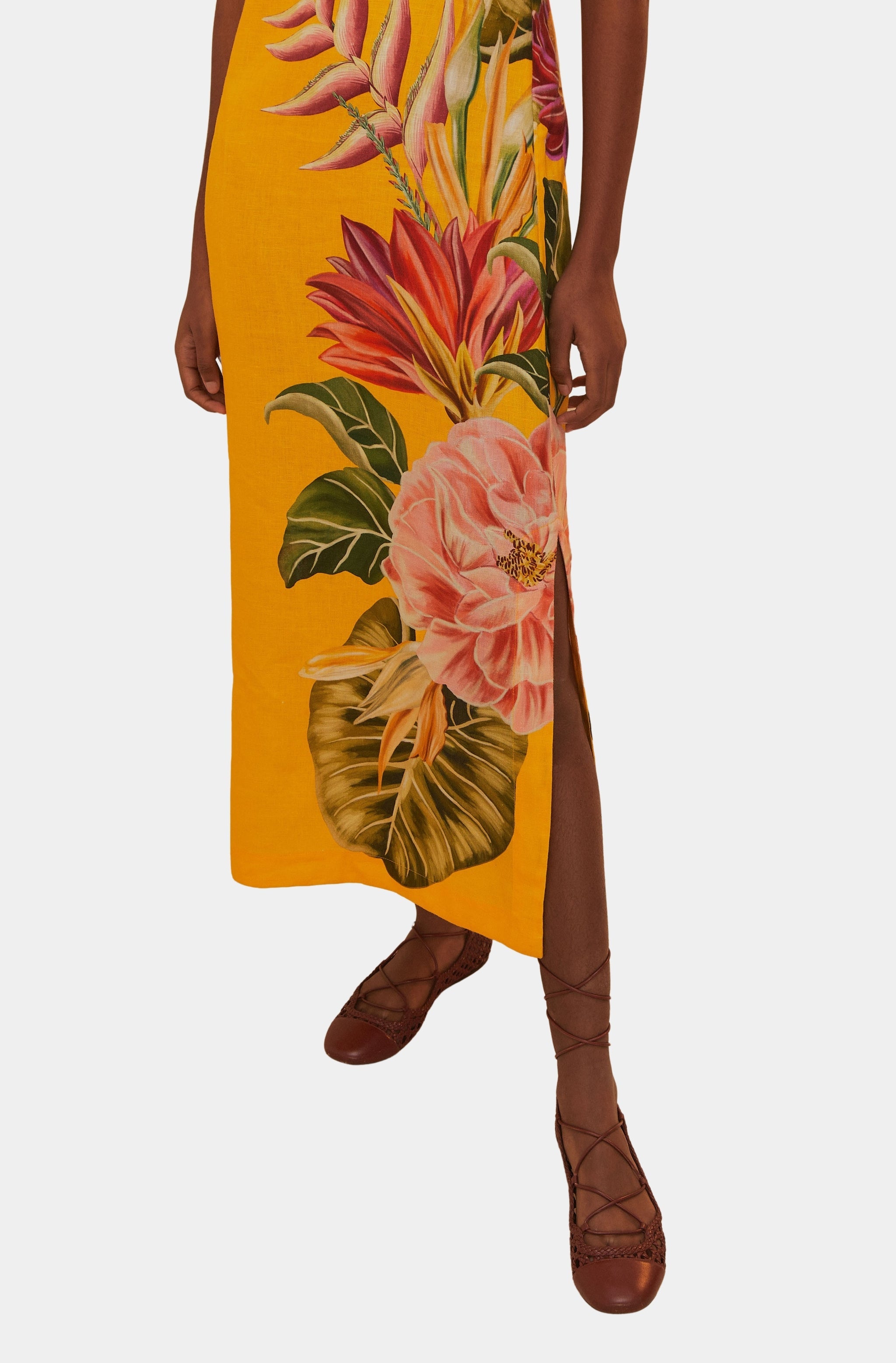 Spring Awakening Off-White Sleeveless Midi Dress