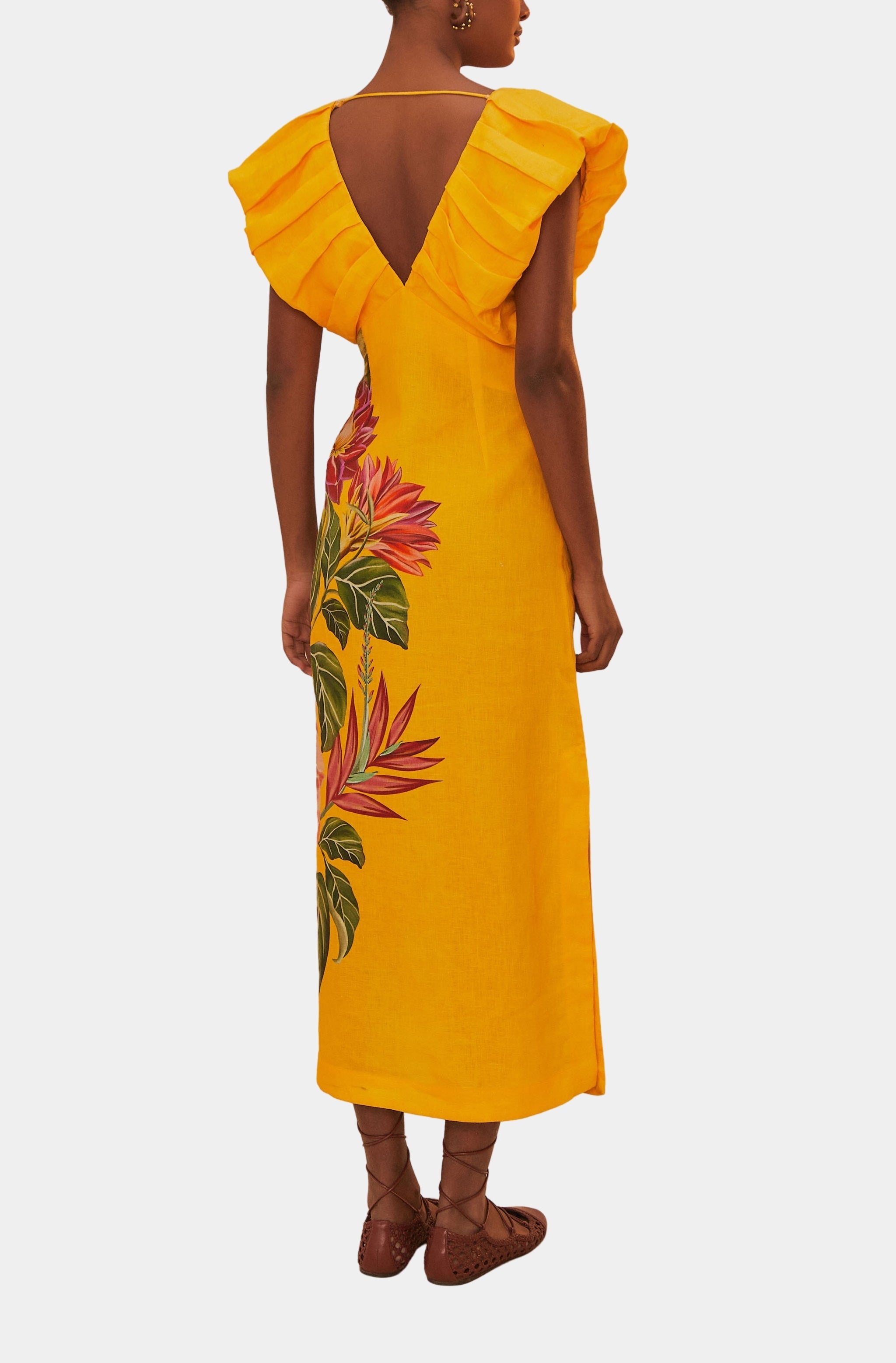 Spring Awakening Off-White Sleeveless Midi Dress