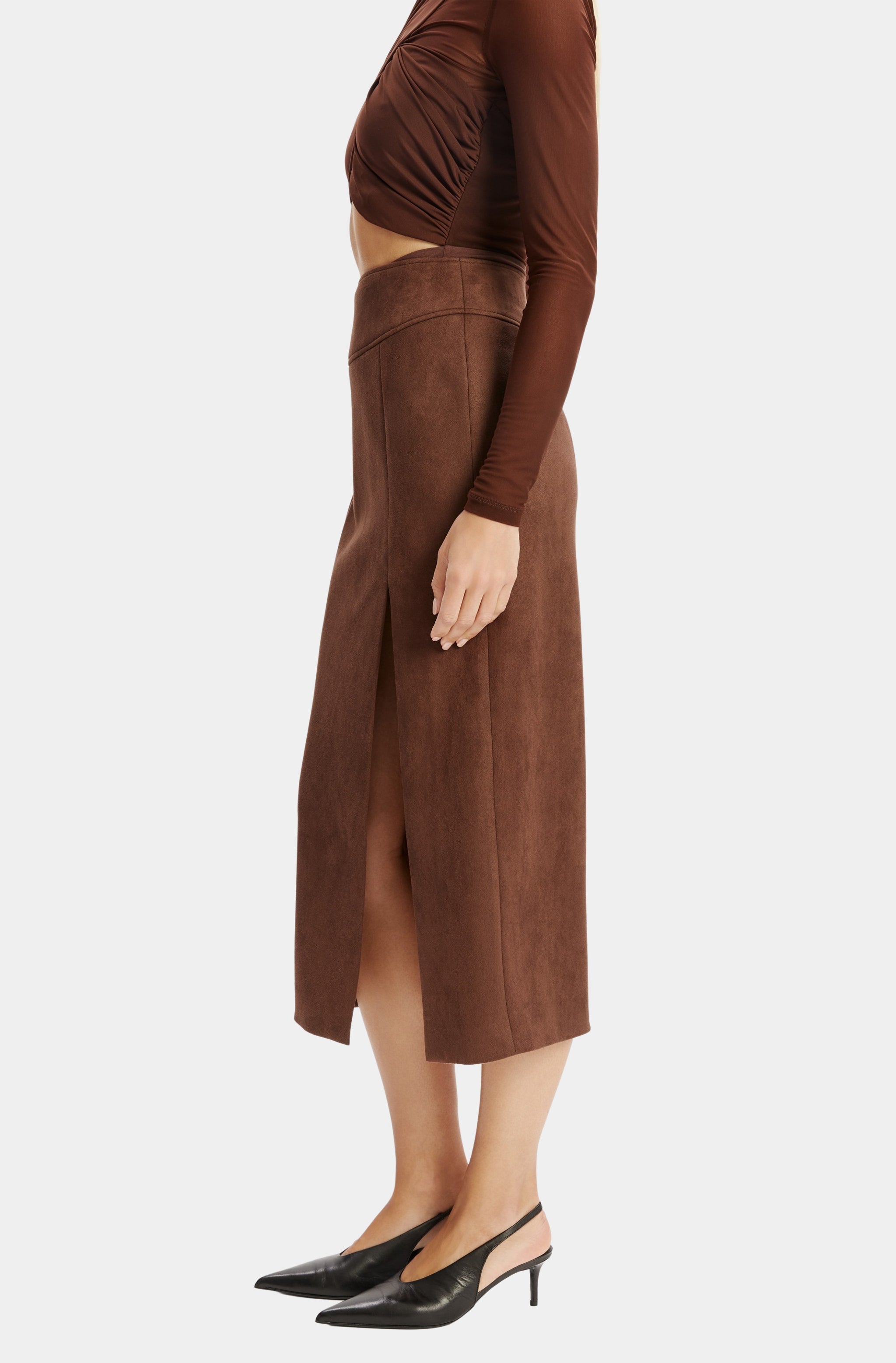 Dante Vegan Suede Midi Skirt