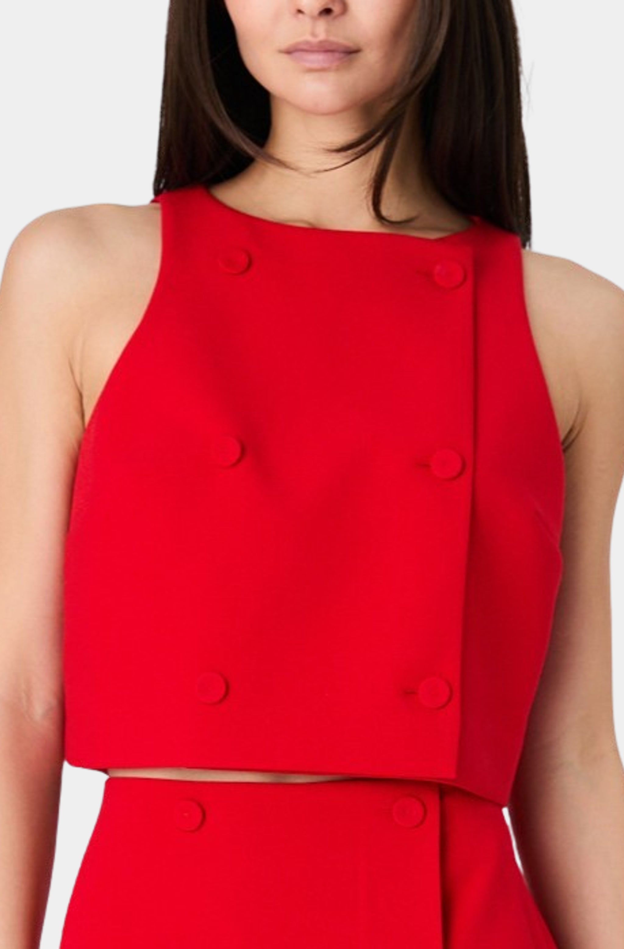 Azra Twill Double Breasted Top