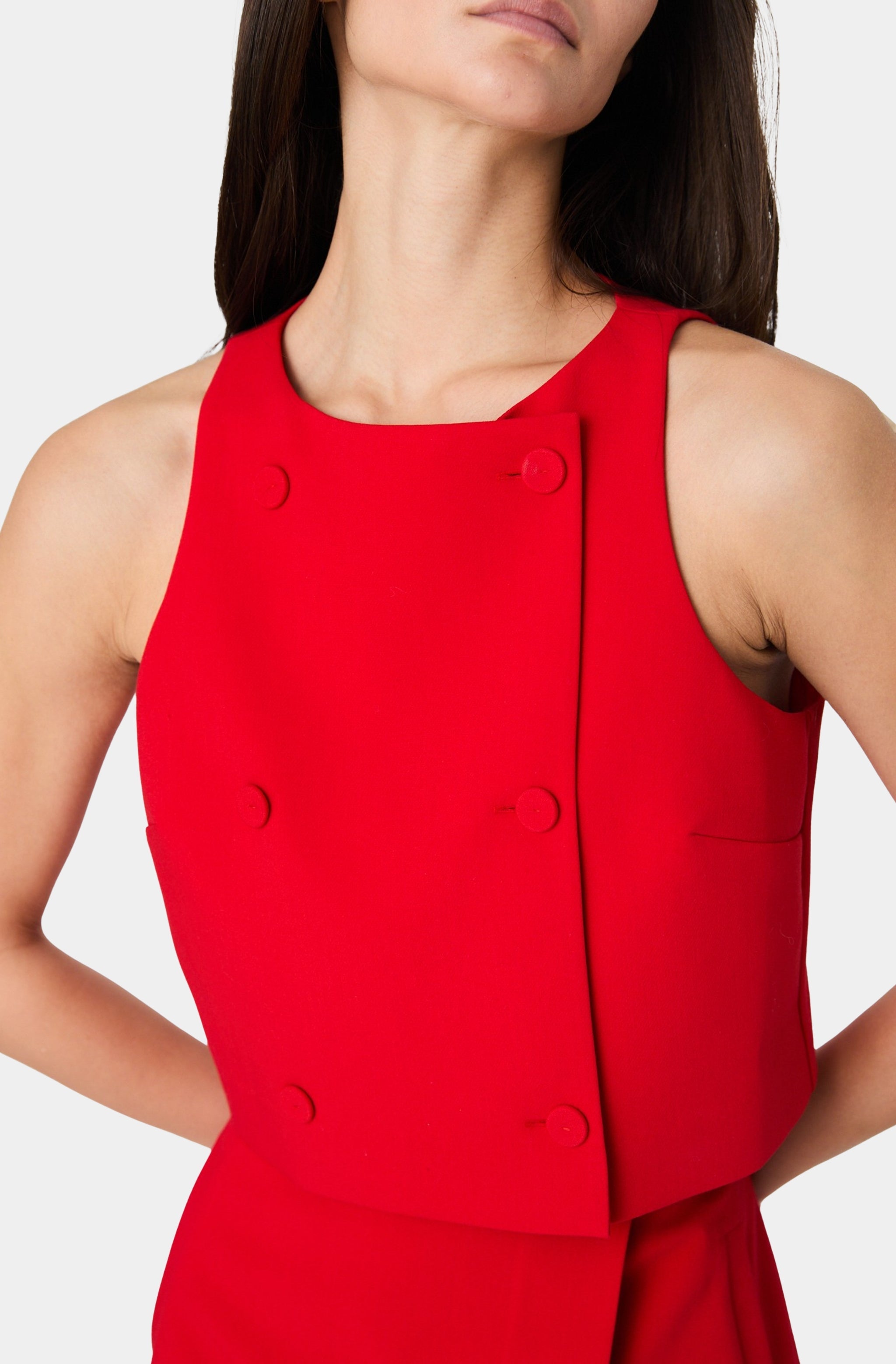 Azra Twill Double Breasted Top