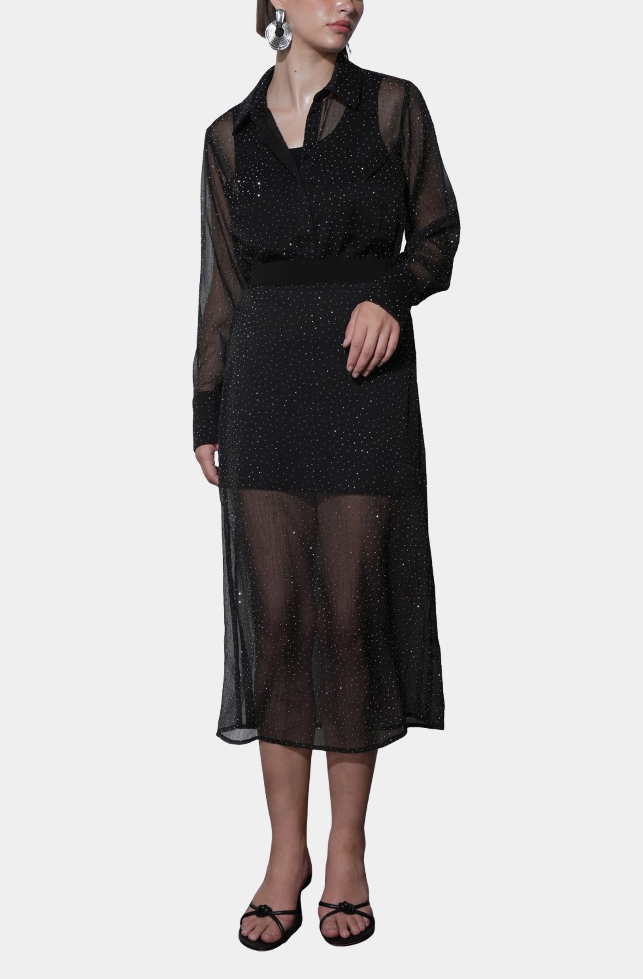 Virgil Sheer Studded Midi Skirt
