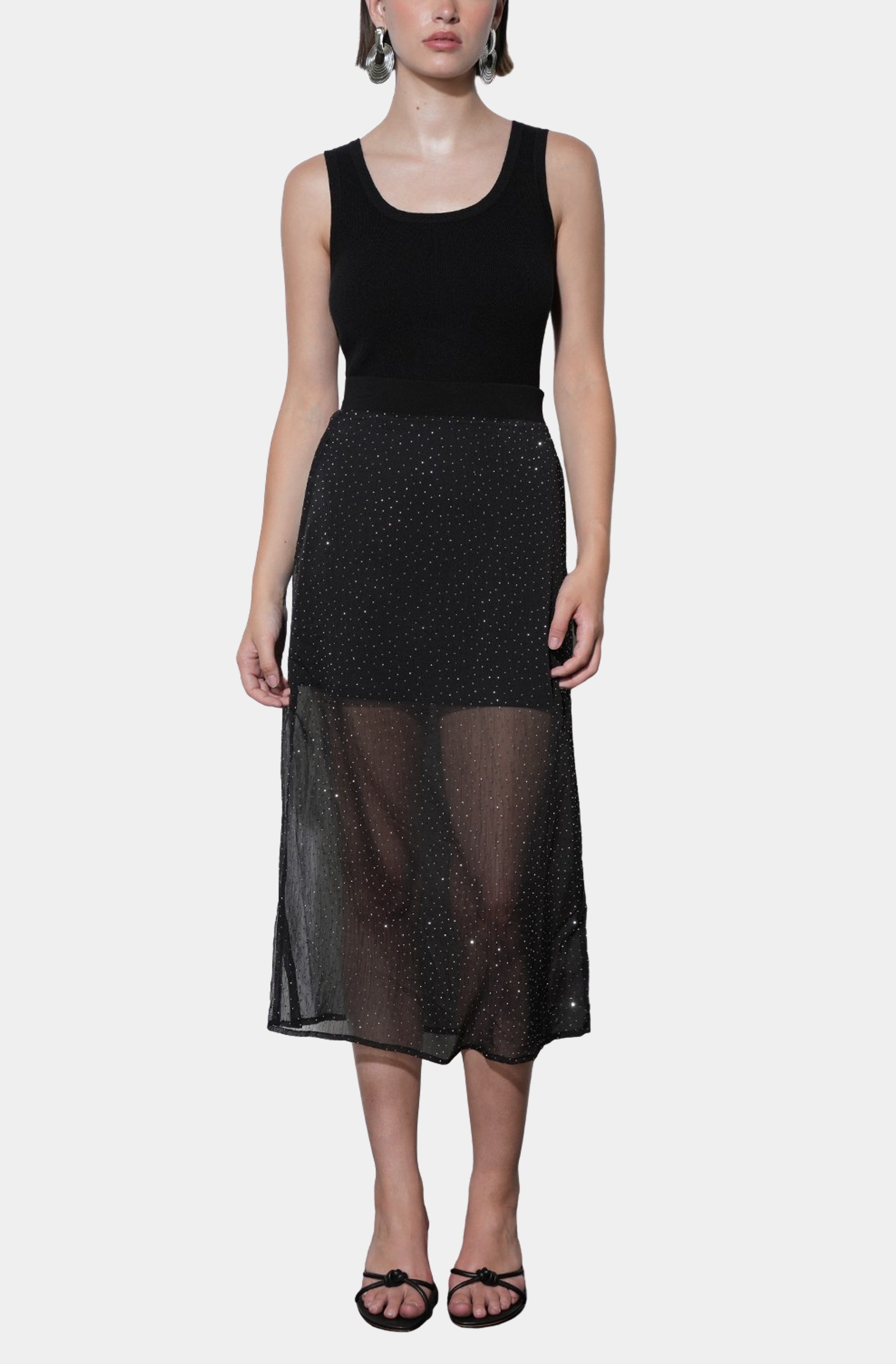 Virgil Sheer Studded Midi Skirt
