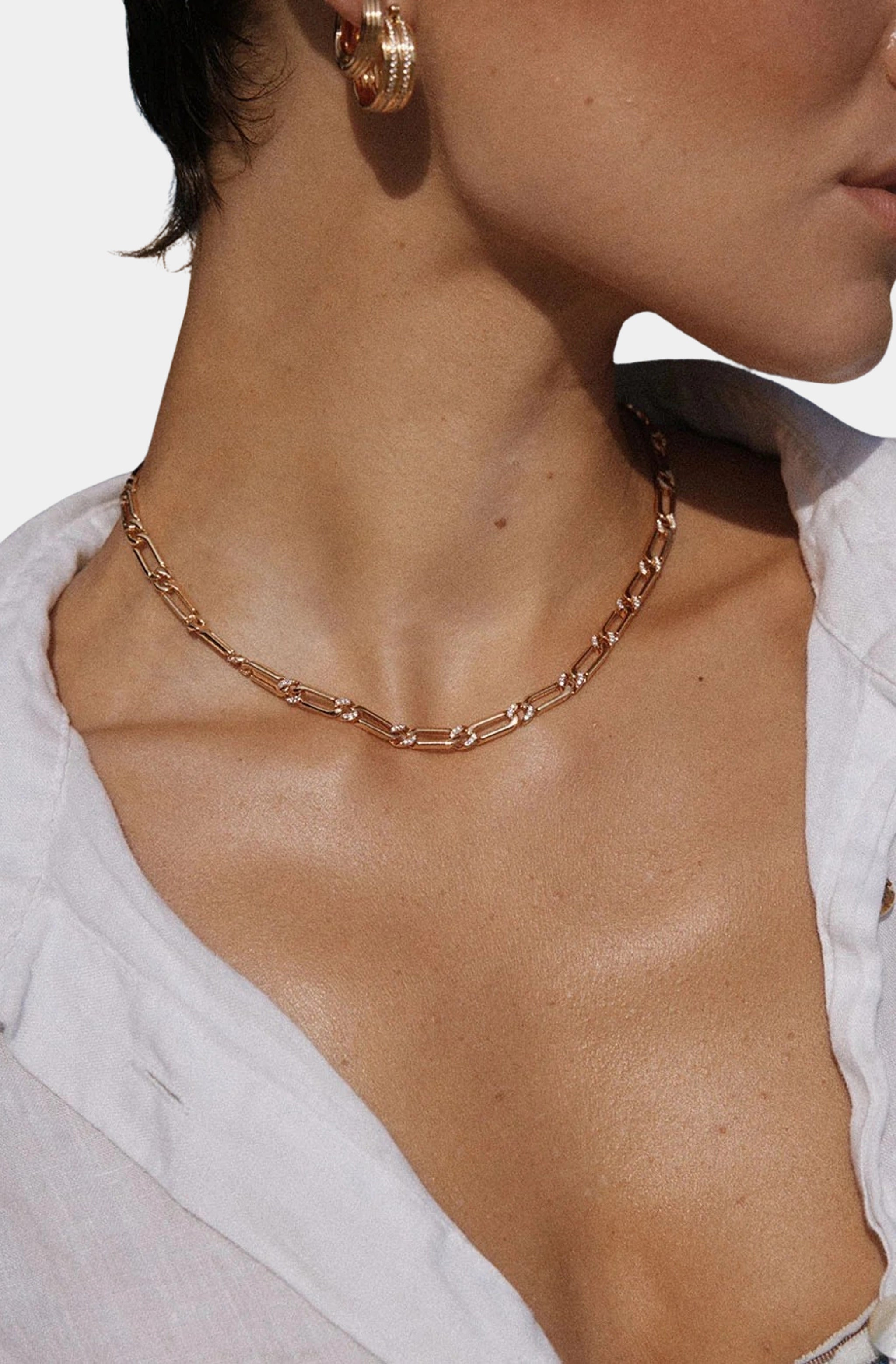 The Two-Tone Pave Link Necklace