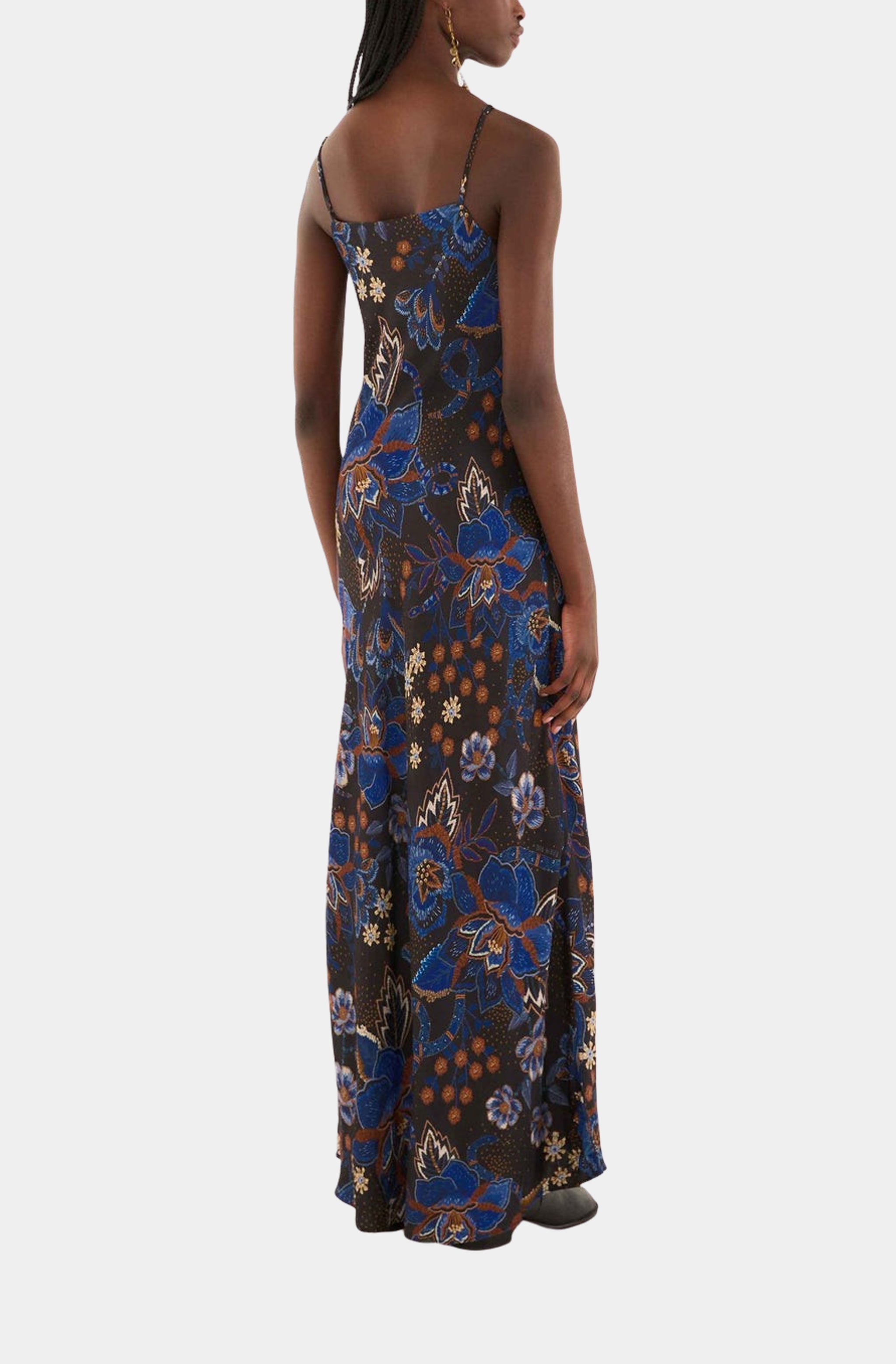 Black Snakes Bouquet Midi Dress