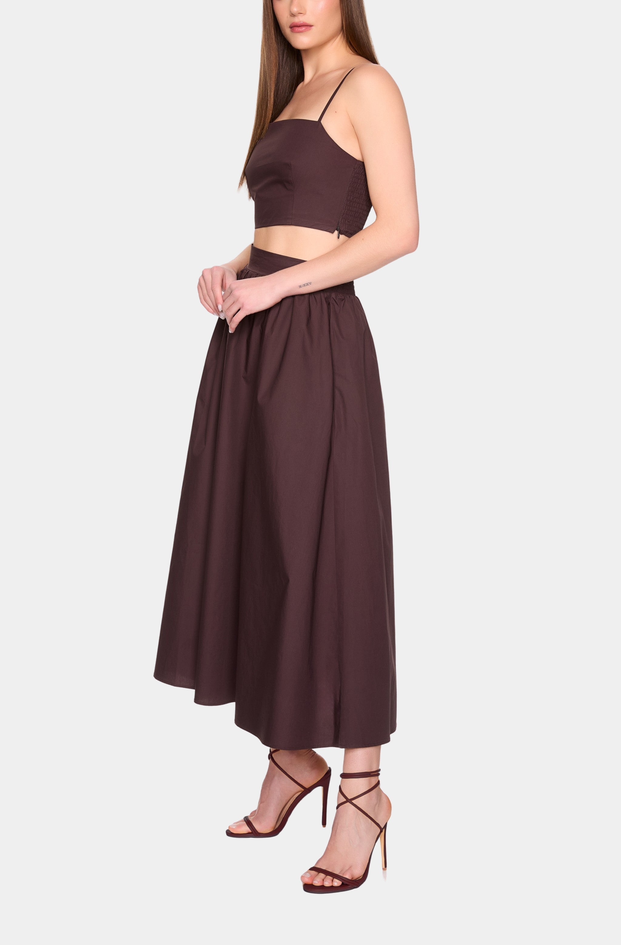 Poplin Smocking Back String (At Waist) Top