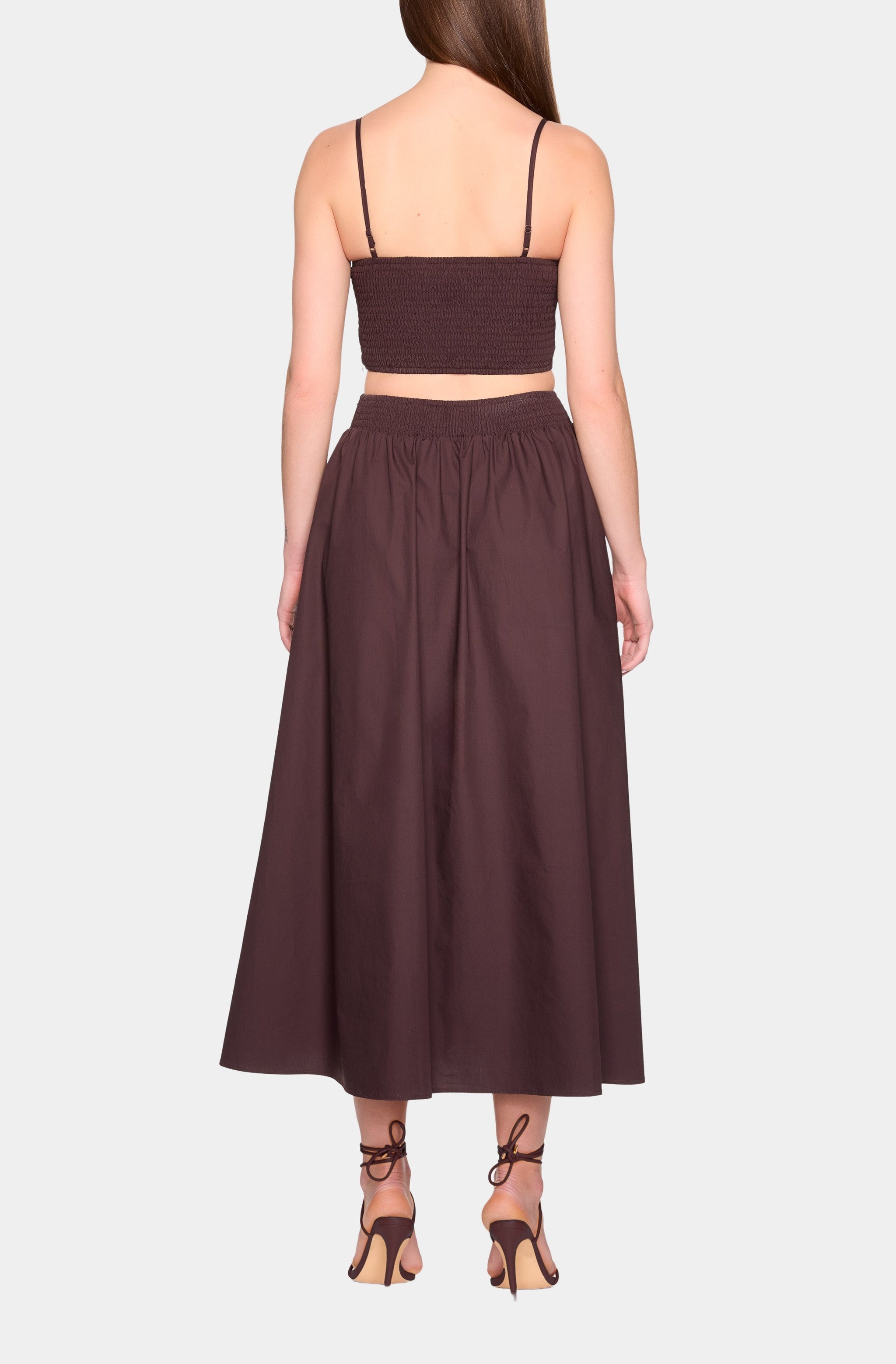 Poplin Smocking Back String (At Waist) Top
