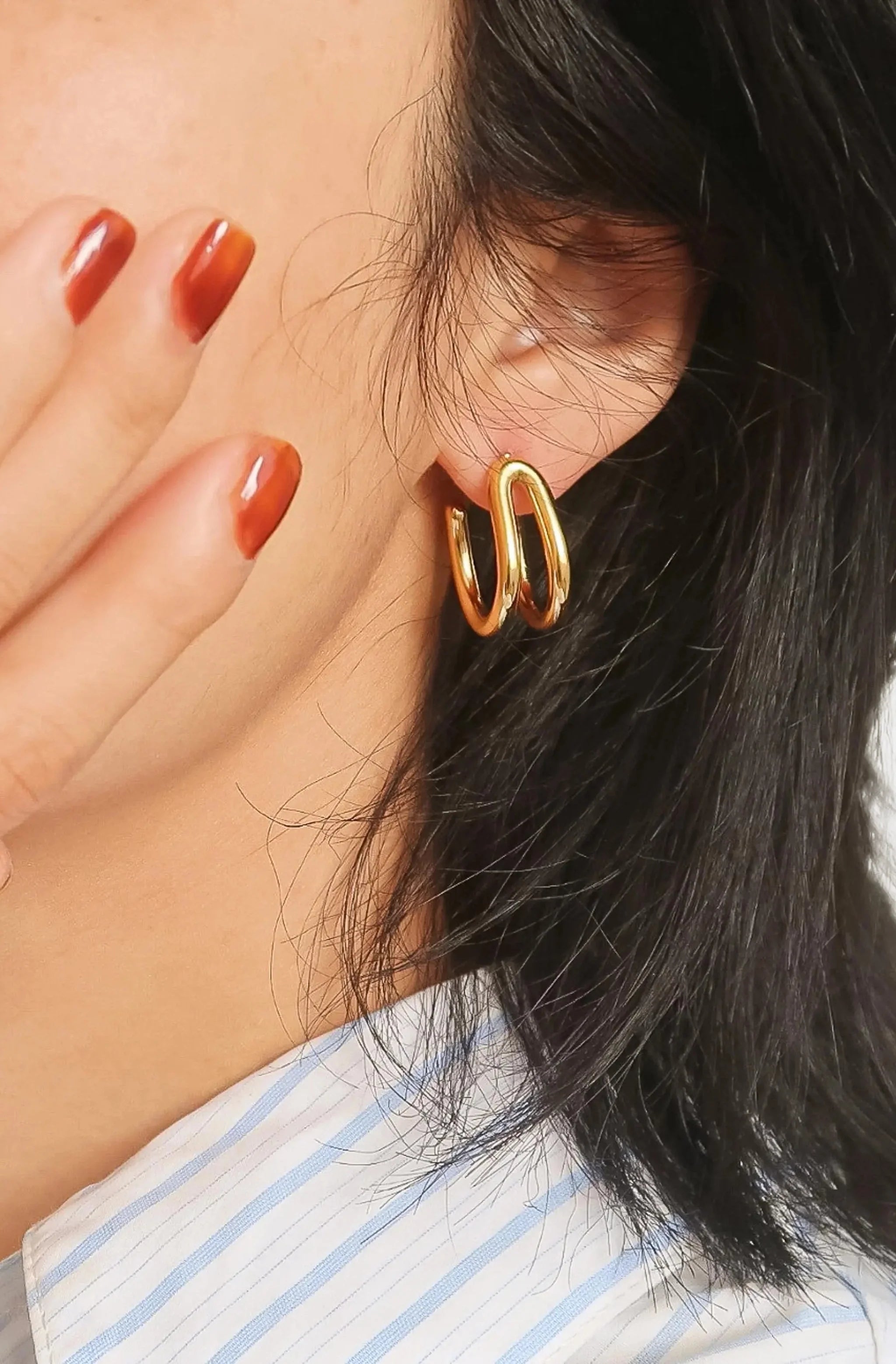 Lucille Double C Hoop Earring