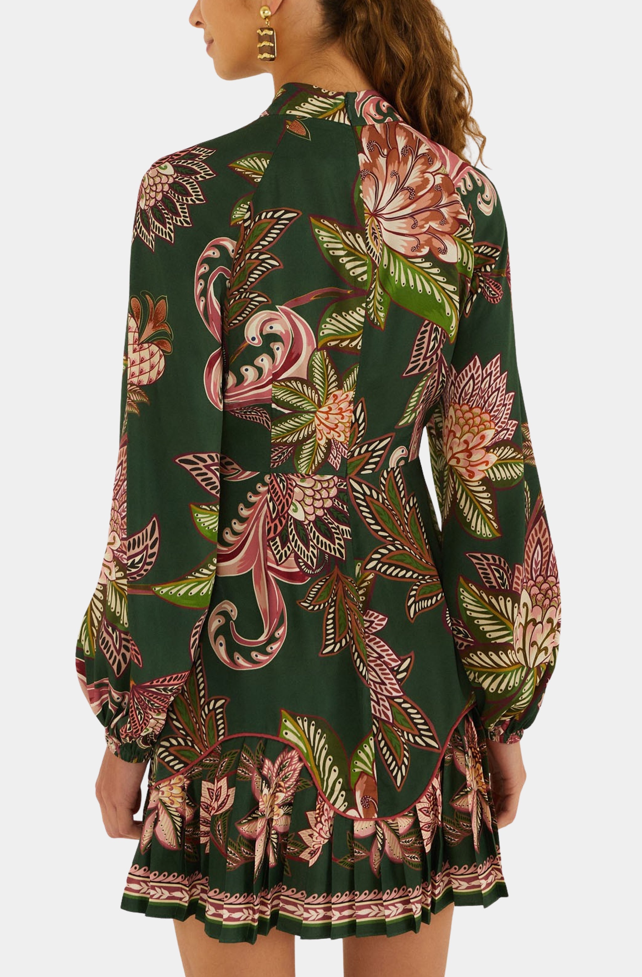 Arabesque Paradise Floral Green Mini Dress