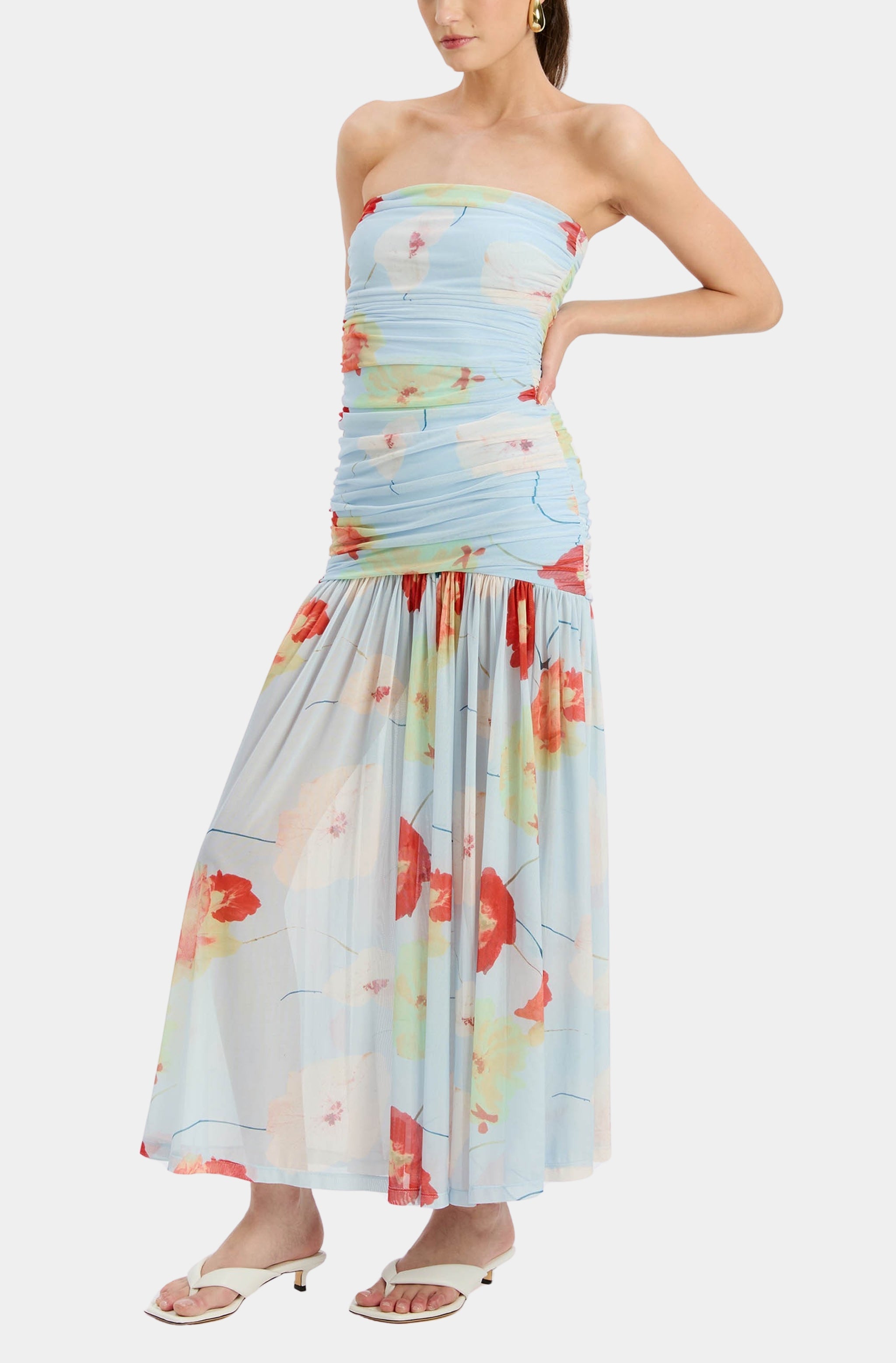 Solana Printed Mesh Maxi Dress