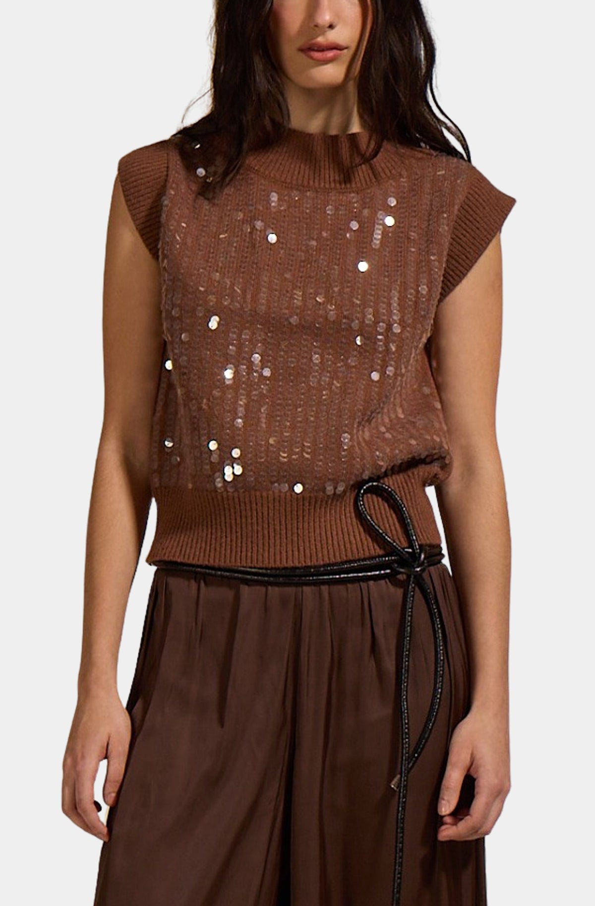 Tara Sequined Knit Vest