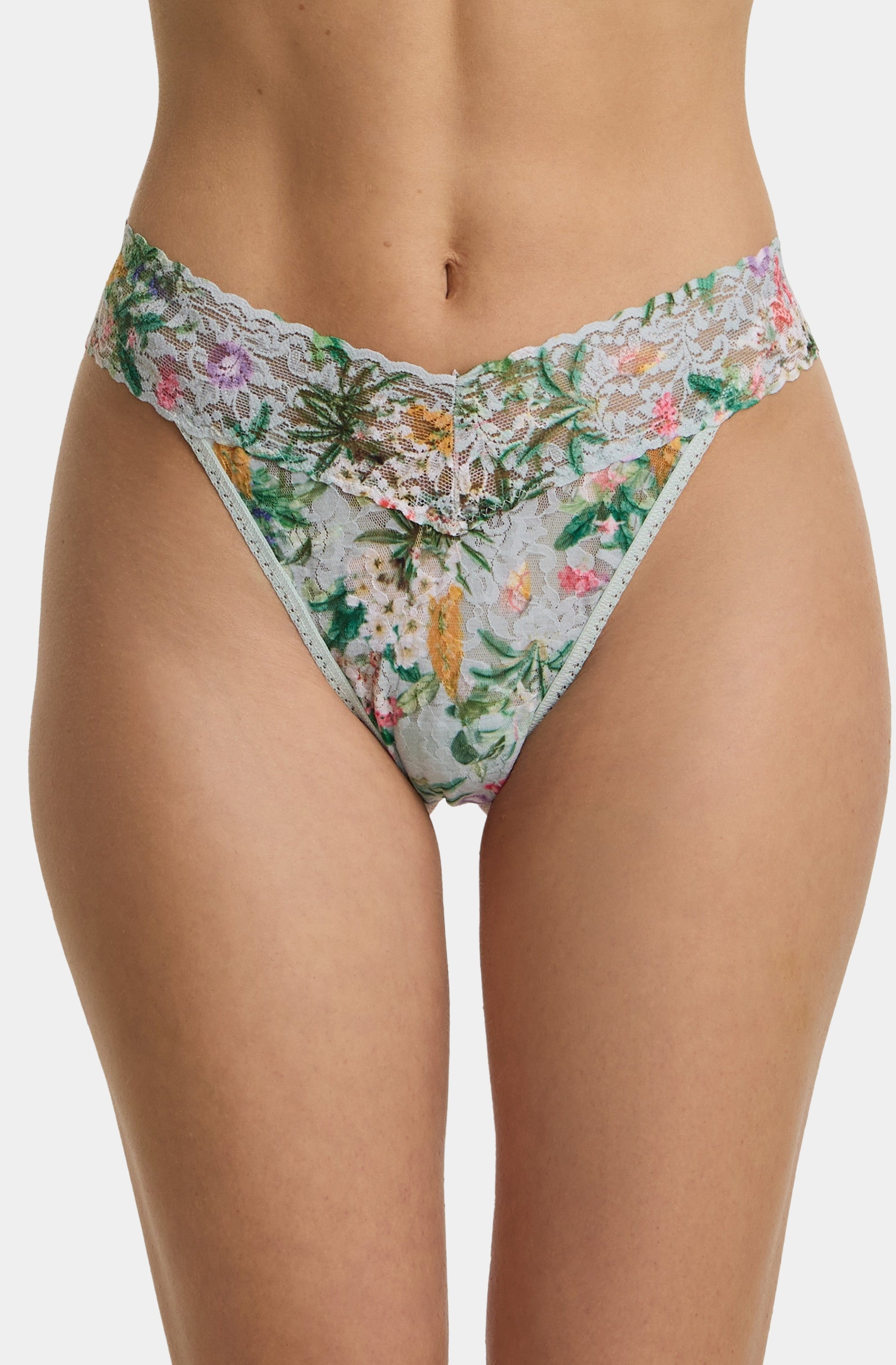 Printed Signature Lace Original Rise Thong