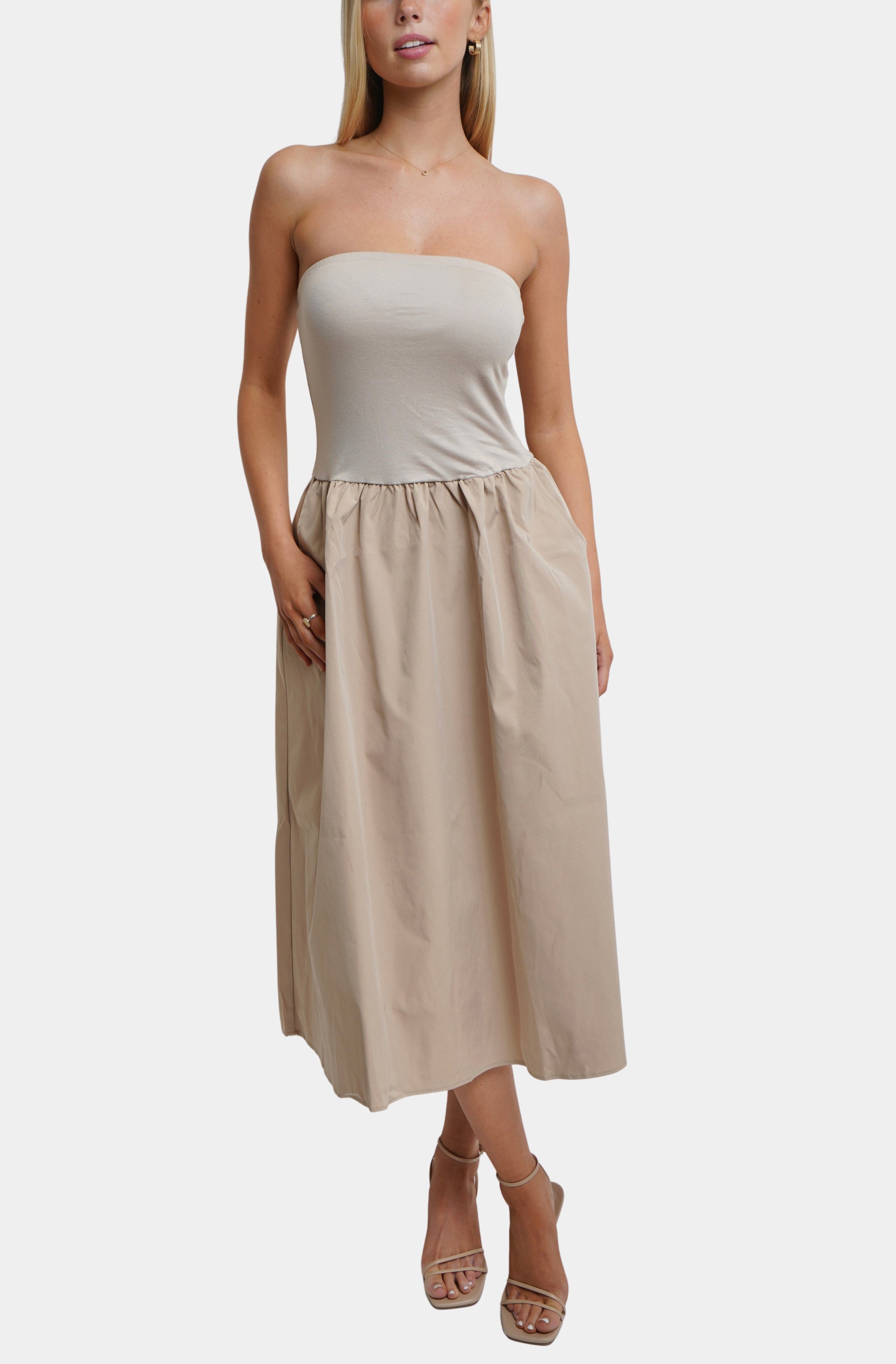 tube top midi dress Emma Cotton Eyelet ready style The Tube Top Midi Dress